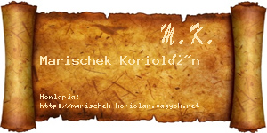 Marischek Koriolán névjegykártya